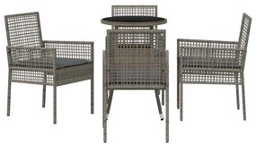 vidaXL Σέτ φαγητού για κήπο 5 pcs Γκρι συνθετικό ρατάν
