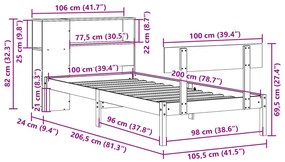 ΚΡΕΒΑΤΙ ΒΙΒΛΙΟΘΗΚΗ ΧΩΡΙΣ ΣΤΡΩΜΑ 100X200 ΕΚ ΜΑΣΙΦ ΞΥΛΟ ΠΕΥΚΟΥ 3321790