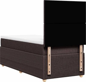 vidaXL Κρεβάτι Boxspring με Στρώμα Σκούρο Καφέ 80x200 εκ. Υφασμάτινο