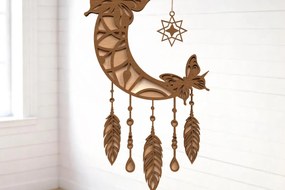 Σετ των 3 Intra απο ξύλο plywood 3mm-4mm πάχος Butterfly Crescent Moon Dreamcatcher Δίασταση 8x8 cm INTRAFABR-121402496