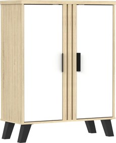 Παπουτσοθήκη-ντουλάπι Shoby pakoworld λευκό-sonoma 70.5x30x91εκ