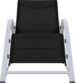 vidaXL Ξαπλώστρα Μαύρη από Textilene και Αλουμίνιο