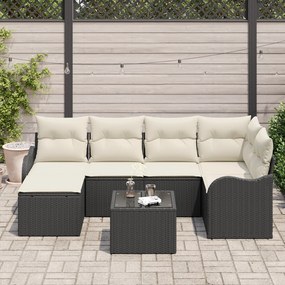 vidaXL Σετ Καναπέ 6 Τεμαχίων με Μαξιλάρια Brown Πολυ Ράντεν