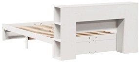 vidaXL Κρεβάτι Βιβλιοθήκη Χωρίς Στρώμα 140x190 εκ Μασίφ Ξύλο Πεύκου