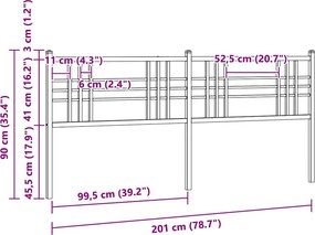 vidaXL Ανταλλακτικό κεφαλάρι Λευκό 200 εκ. Μεταλλικό