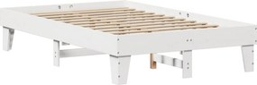 vidaXL Σκελετός Κρεβ. Χωρίς Στρώμα Λευκό 135x190 εκ Μασίφ Πεύκο