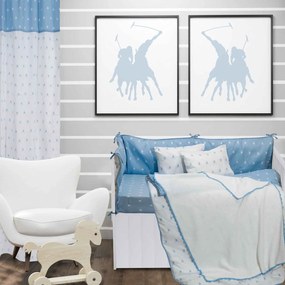 Κουβέρτα Baby Πλεκτή 2943 White-Ciel Greenwich Polo Club Cuddle 75x100cm 100% Βαμβάκι