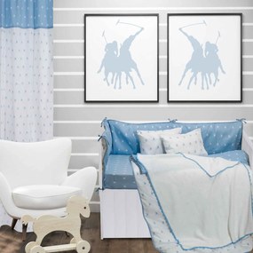 Κουβέρτα Baby Πλεκτή 2943 White-Ciel Greenwich Polo Club Cuddle 75x100cm 100% Cotton
