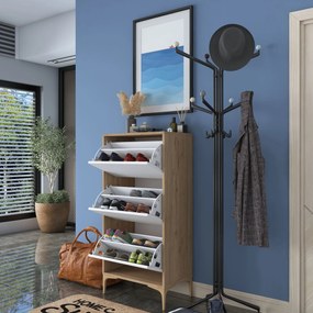 Παπουτσοθήκη Καρυδί / Λευκό CUMIZAN 60x37.5x125