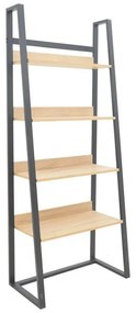 Βιβλιοθήκη Ryder σε Oak - Μαύρο 75x36x185 εκ. 75x36x185 εκ.