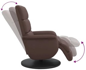 vidaXL Πολυθρόνα Ανακλινόμενη με Υποπόδιο Καφέ από Συνθετικό Δέρμα