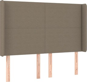 vidaXL Κρεβάτι Boxspring με Στρώμα &amp; LED Taupe 140x200 εκ. Υφασμάτινο