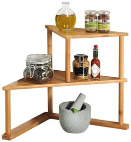 Ράφι για το κεφάλι Kesper 58802, 52x29,5 cm, 2 ράφια, Μπαμπού, Kafia