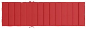 Μαξιλάρι Ξαπλώστρας Κόκκινο 200 x 60 x 3 εκ. από Ύφασμα Oxford - Κόκκινο