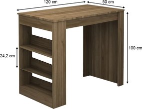 Τραπέζι μπαρ Deep Megapap χρώμα καρυδί 120x50x100εκ.