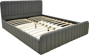 Κρεβάτι διπλό Myrelia pakoworld ανθρακί ύφασμα 160x200εκ