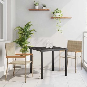 vidaXL Σέτ φαγητού για κήπο 3 pcs Μπεζ Πολυ ράταν