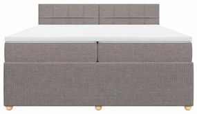 vidaXL Κρεβάτι Boxspring με Στρώμα Taupe 200x200 εκ. Υφασμάτινο