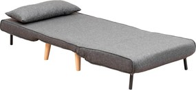 Πολυθρόνα-Κρεβάτι Σκούρο Γκρι FOLDE SINGLE 70x80x79
