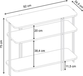 Κονσόλα Notus Megapap χρώμα καρυδί Ud 92x34,5x75εκ.