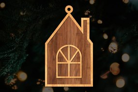 Σετ των 3 Intra απο ξύλο plywood 3mm-4mm πάχος Χριστουγεννιάτικο Στολίδι Κτίριο κομμένο Δίασταση 8x8 cm INTRAFABR-111352700