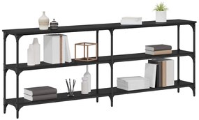 vidaXL Τραπέζι Κονσόλας με ράφι Μαύρη δρυς 200 x 29 x 75 cm