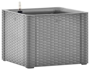 vidaXL Ζαρντινιέρα Κήπου Γκρι 43x43x33 εκ. με Αυτόματο Πότισμα