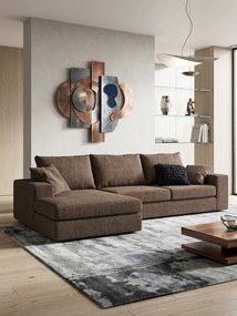 Γωνιακός καναπές Mission-Προσαρμόσιμη-250φ 165β εκ.-Σοκολατί
