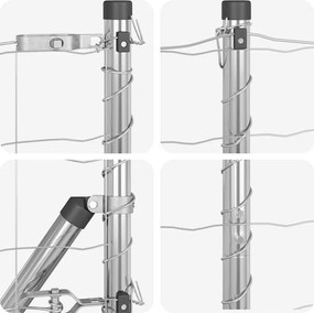 vidaXL Τεντώτο με στήριγμα Ασημί 1,5 x 10 m Ατσάλι