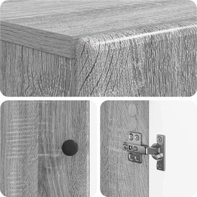 vidaXL Ντουλάπι Μπάνιου με Ανοιχτό Ράφι BREDA Γκρι Sonoma