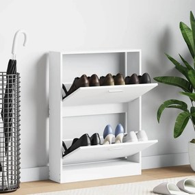 vidaXL Παπουτσοθήκη Λευκή 59x17x81 εκ. από Τεχνητό Ξύλο