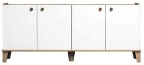 Μπουφές Lethak pakoworld σε oak-λευκή απόχρωση 180x41x78εκ