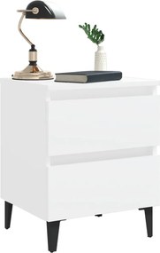 vidaXL Κομοδίνα 2 τεμ. Λευκά 40 x 35 x 50 εκ. από Επεξ. Ξύλο