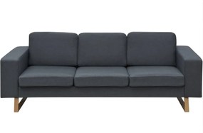 vidaXL Καναπές Τριθέσιος Σκούρο Γκρι Υφασμάτινος