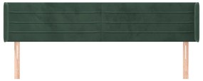 vidaXL Κεφαλάρι με Πτερύγια Σκούρο Πράσινο 203x16x78/88 εκ. Βελούδινο