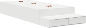 vidaXL Κρεβάτι με αποθηκευτικό χώρο Λευκό 80 cm Επεξεργασμένο ξύλο