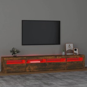 vidaXL Έπιπλο Τηλεόρασης με LED Καπνιστή Δρυς 240x35x40 εκ.