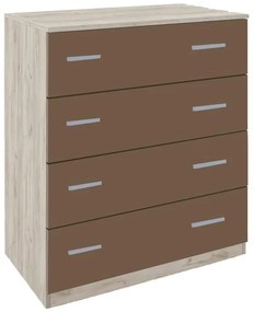 Συρταριέρα Smile Fylliana Γκρί Δρύς - Λάττε 80x45x90 εκ. 80x45x90 εκ.