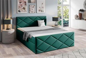 Επενδυμένο κρεβάτι Herkules-Prasino-140 x 200