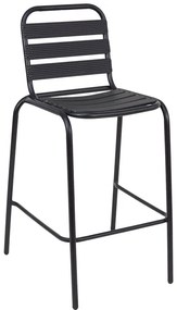 Σκαμπό μπαρ Sussie pakoworld μαύρο μέταλλο με φέτες αλουμινίου 58x58x111εκ