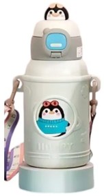 Παιδικό παγούρι-θερμός με καλαμάκι - 500ml Λευκό