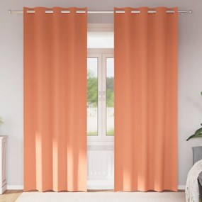 vidaXL Κουρτίνες με κουρτίνες 2 pcs Τερακότα 245 x 140 εκ. Πολυεστέρας