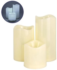 Σετ 3 Διακοσμητικών Realistic Κεριών με LED - Μπαταρίας Ασύρματο Χειριστήριο IR 6000K Dimmable Globostar-79551-Λευκό 79551