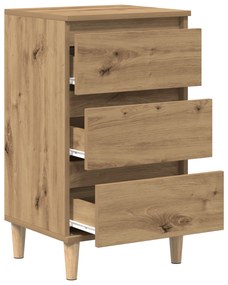 vidaXL Κομοδίνο Καλλιτέχνη από Δρυ 40x35x70 εκ. Επεξεργασμένο Ξύλο