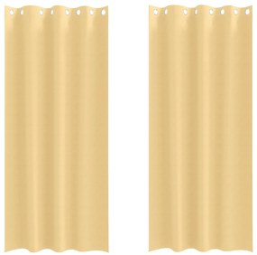 vidaXL Κουρτίνες με κουρτίνες 2 pcs Μπεζ 225 x 140 εκ. Πολυεστέρας