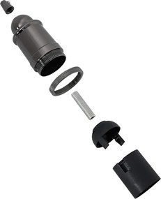 vidaXL Λαμπτήρες 2 τεμάχια γυαλιστερό μαύρο E27