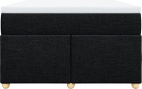 vidaXL Κρεβάτι Boxspring με Στρώμα Μαύρο 120x190 εκ. Υφασμάτινο