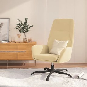 vidaXL Πολυθρόνα Relax Λευκό Κρεμ Βελούδινη