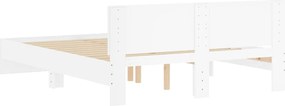 vidaXL Κρεβάτι με Κεφαλάρι Λευκό 152 x 203 cm Επεξεργασμένο ξύλο