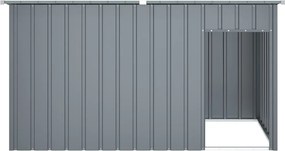 vidaXL Σπιτάκι Σκύλου με Οροφή Ανθρακί 196x91x110 εκ Γαλβαν. Χάλυβας